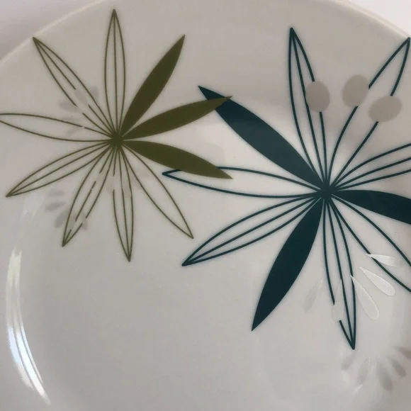 Pier 1 KUI HUA Set Of Five Salad Luncheon Plates MCM Starburst Atomic Style - Picture 4 of 10
